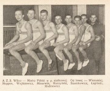 AZS Wilno mistrz piłki siatkowej. Fot. za „Sport Szkolny” 1938 nr 22.