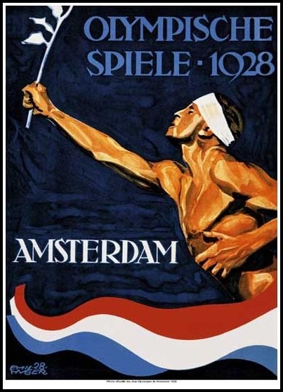 Plakat Igrzysk Olimpijskich w Amsterdamie w 1928 r.