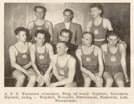 Wicemistrz Polski w piłce siatkowej - AZS Warszawa. Fot. „Sport Szkolny” 1938 nr 22
